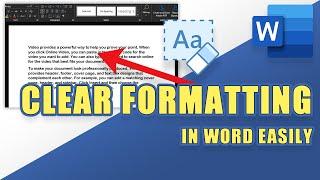 How to CLEAR FORMATTING in Word (Quick & Easy Way)