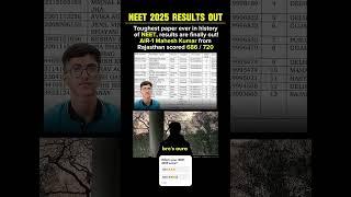 AIR 1 NEET 2025  Mahesh Kumar’s Journey | 686/720 in Toughest Paper Ever! #neet2025 #neettopper
