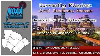 (EXCLUSIVE) Civil Emergency Message Regarding Space Shuttle Debris on WXK27 | 02/01/2003