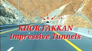 The Khor Fakkan City and The Five Impressive Tunnels with Scenic View of Desert Mountains - UAE