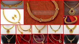 Latest light Weight Gold Thushi Necklace / Gold Thushi Necklace Designs