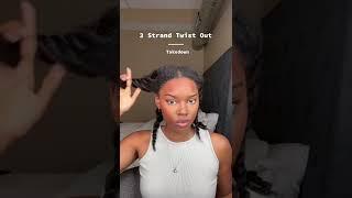 3 Strand Twist Out Take-Down on Blownout Hair