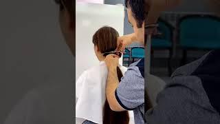 Viral hair cut Long to short bob hair cut ‍️ transformation #transformation #haircut #hair