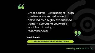 Data protection training courses - customer quotes