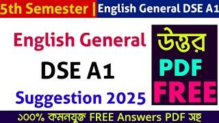 5th Semester English General DSE A1 Suggestion 2025 | Calcutta University