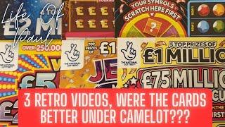 Old School scratch cards. 3 retro videos so that you can relive the good old days of Camelot.