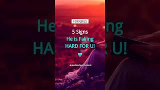 5 Signals He's Falling Hard FOR YOU | Boy Crush Facts #shorts