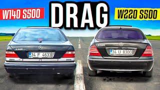 Mercedes w140 S500 VS w220 S500 Drag..!