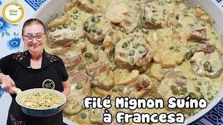 FILÉZINHO DE PORCO À FRANCESA | FILÉ MIGNON SUÍNO AO MOLHO | CARNE SUÍNA AO MOLHO DE MOSTARDA  #542