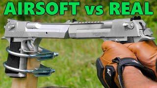Firearms Destroying Plastic Replicas (Part 1) – Real Desert Eagle vs Airsoft Desert Eagle