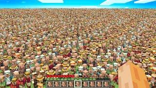 I found this ENDLESS VILLAGERS CROWD in my Minecraft World !!! Infinity Army Village !!!