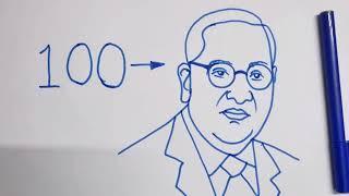 100 turns into Dr. Babasaheb Ambedkar Drawing