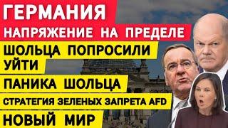 Германия напряжение на пределе. Шольц в панике. Стратегия Зеленых запрета AfD. Бербок... Новый мир.