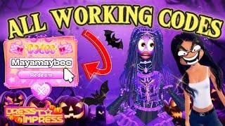 ALL WORKING CODES IN DRESS TO IMPRESS HALLOWEEN 