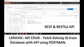 Laravel API-CRUD (Rest & RestFull) : Fetch Data by ID from Database with API using POSTMAN