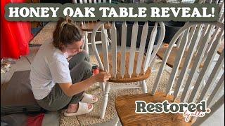 FINAL Honey Oak Table Refinish REVEAL! Restored by alli - table epicycle - furniture flip - Stained