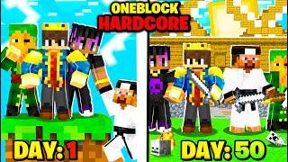 100 Days In HARDCORE ONEBLOCK With Friends 