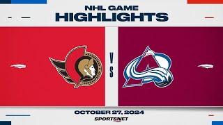 NHL Highlights | Senators vs. Avalanche - October 27, 2024