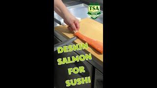 Deskin Salmon For Sushi #shorts @tokyosushiacademyenglishcourse