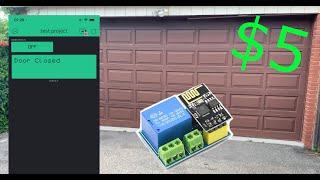 #4 Cheap smart garage door opener with door sensor under $10 ($5 - $7): esp8266/ESP-01S.