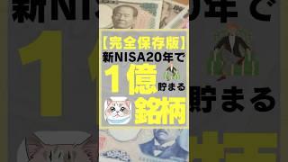 【完全保存版】新NISA20年で1億円貯まる銘柄　#お金　#投資　#投資初心者　#新nisa #億り人　#お金を増やす  #お金を増やす方法