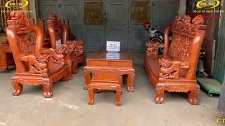  Bộ Bàn Ghế Gỗ Hương | Bàn Ghế Phòng Khách Đẹp Tay Lân Vai 14cm