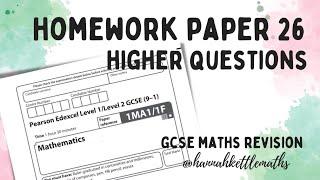 Half Past Paper - Week 26 - Higher (Non-Calculator) Edexcel GCSE Maths - Maths Revision