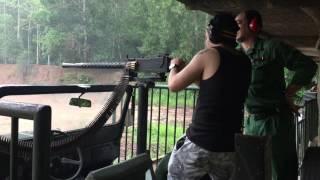 cu chi tunnel Vietnam machine gun shooting