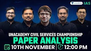 Scholarship Test:  Unacademy's Civil Services Championship Paper Analysis 2024 | Answer Key | IAS