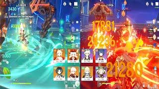 Yoimiya 4 Pyro vs Sayu 4 Anemo Team - 2.0 Abyss Floor 12 Gameplay 9 Star - Genshin Impact