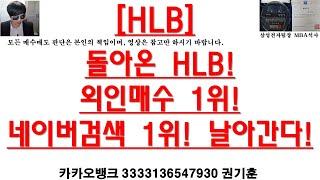 [주식투자]HLB(돌아온 HLB!외인매수 1위!네이버검색 1위! 날아간다!)