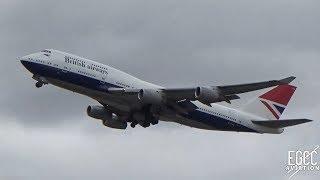 British Airways 747-400 Negus Retro Livery Take Off at London Heathrow Airport