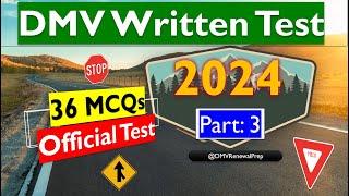 DMV Practice Test 2024 - 36 Official Written Test Questions Answers