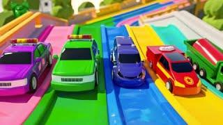 Colors with Street Vehicles | Colors with Paints Trucks | Colors for Children | Monster Truck Colors