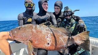 GIANT 55 Pound Cubera Snapper on a POLESPEAR in the BAHAMAS - Ep. 44