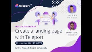 TeleportHQ   Webinar01   How to create a landing page