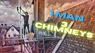 3 Chimneys Is Too Many For 1 Man - Scaffolding On Your Own - Scaffold Uk - Construction - Chimney