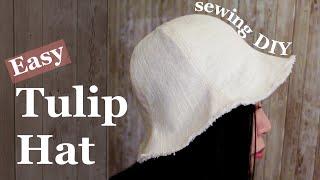 TULIP HAT DIY //How to DRAFT AND SEW TULIP HAT 【FREE PATTERN DOWNLOAD】Easy Sewing Project Tutorial