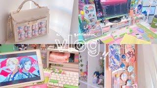 productive vlog  more studying, ita bag, mini shelf tour, watching a new anime!