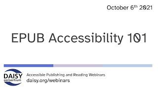 EPUB Accessibility 101