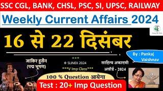 16-22 Dec 2024 Weekly Current Affairs | Most Important Current Affairs 2024 | CrazyGkTrick