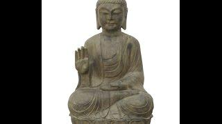 Chinese Antique Stone Hand Carving Sitting Buddha Statue WK2949