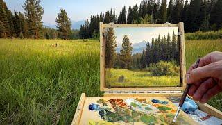 Oil Painting Outdoors - A Hazy Plein Air Day in the Mountains