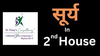 Sun in 2nd House।सूर्य द्वितीय भाव में ।Dr.Vinay S.Joshi।Dr.Vinay’s Consultancy.