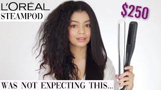 TESTING THE L'OREAL STEAMPOD FLAT IRON ON CURLY HAIR - HONEST REVIEW