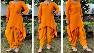 Designer High Low Kurti Cutting And stitching | Easy Kurti | English Subtitles | Stitch By Stitch