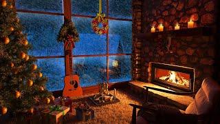 Cozy Winter Ambience - Crackling Fireplace, Blizzard Sounds, Snow Fall & Howling Wind for Relaxation