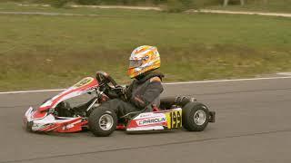 Simas Baciuška testing before Lithuanian karting championship in Aukštadvario kartodromas