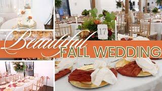 BEAUTIFUL FALL WEDDING| SIMPLE BACKDROP| RECTANGULAR TABLES