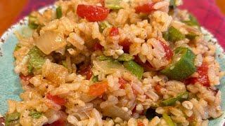 Okra, Tomato and Rice Skillet